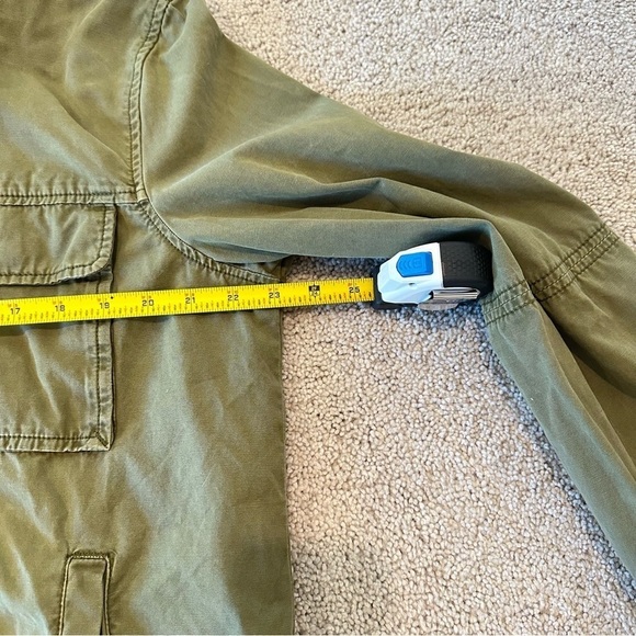 Free People Army Green Safari Lace-Up Hooded Plunge Pullover - Picture 9 of 11